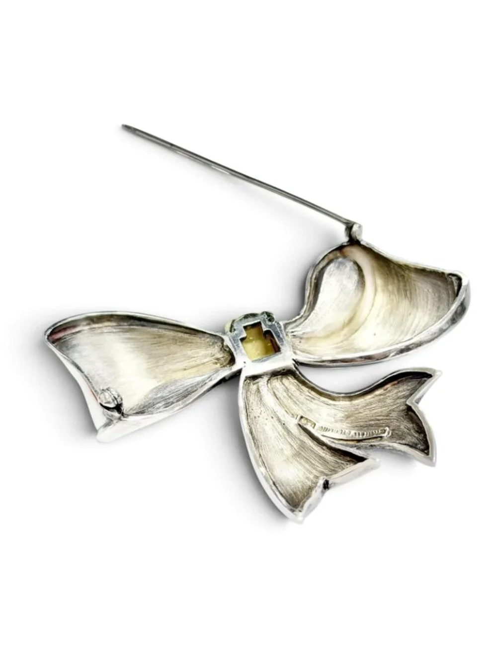Tiffany & Co Vintage Ribbon Brooch Silver Gold